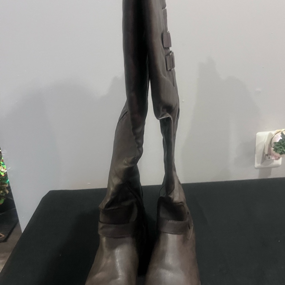 JustFab Dark Brown Over the Knee Boots